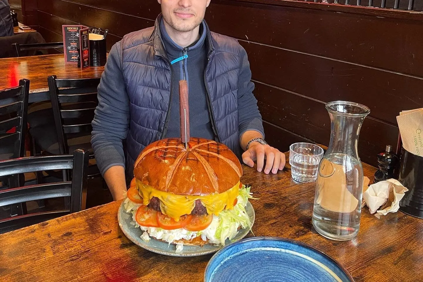 Man vs Food London’s Belly Buster Burger Challenge